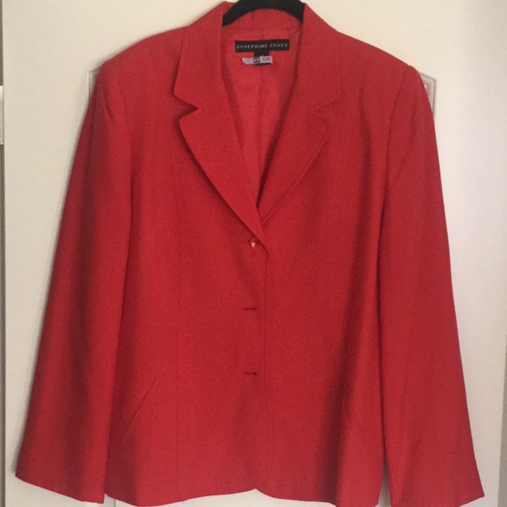 Red Blazer 100% Silk. Size 14. Josephine Chaus.